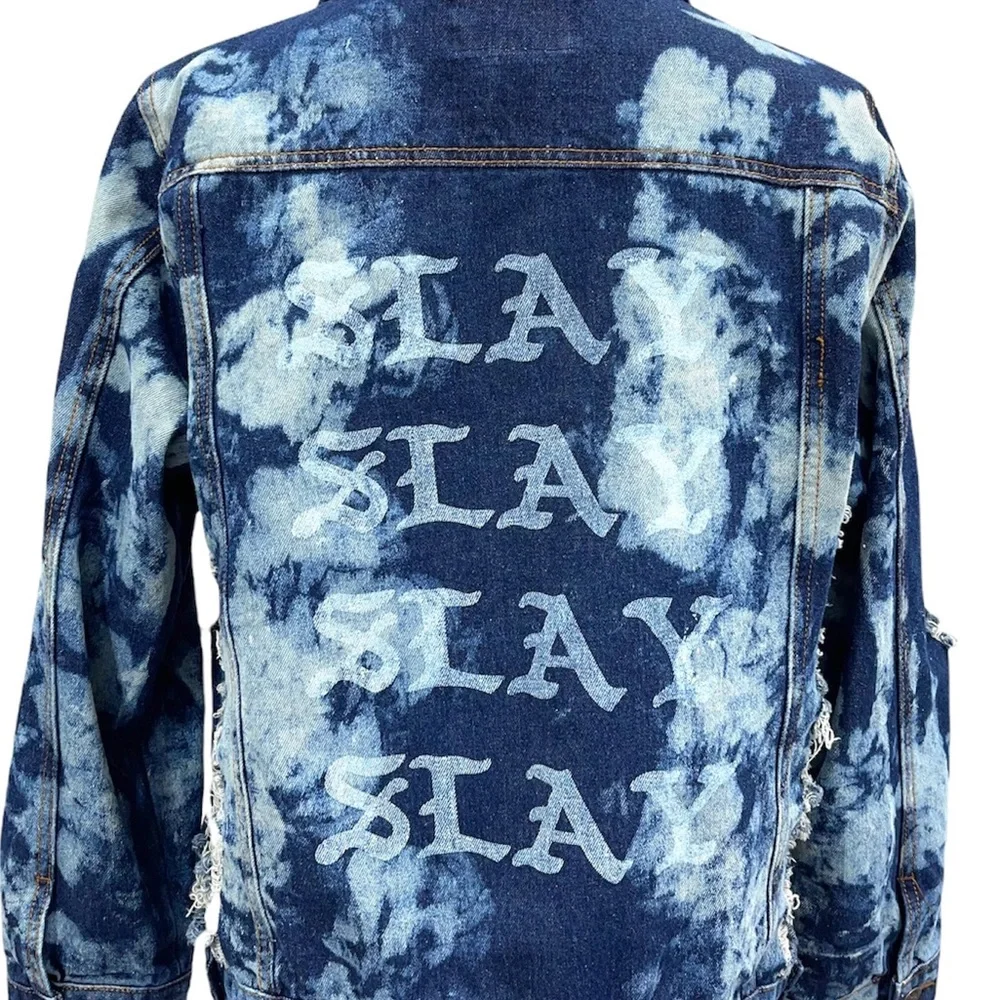 DAZL Women’s Plus Size Tie Dye Distressed Jean Jacket Size 2X - Picture 7 of 11